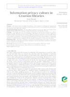 Information privacy culture in Croatian libraries