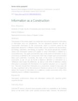 prikaz prve stranice dokumenta Information as a construction